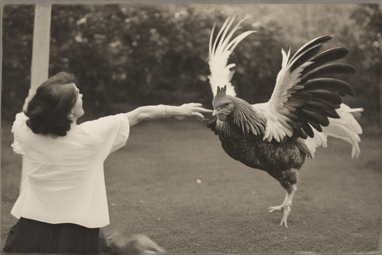 why do chickens flap their wings at me