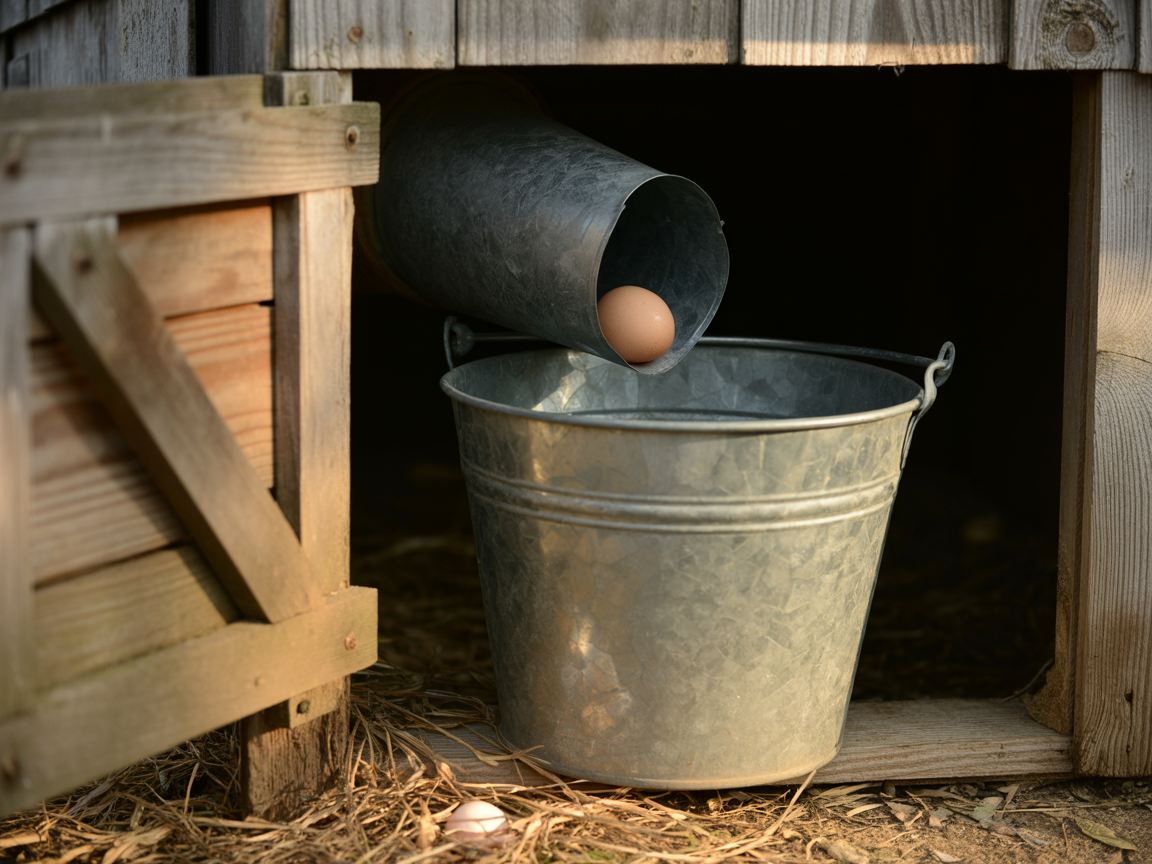 Rolling the egg out the back