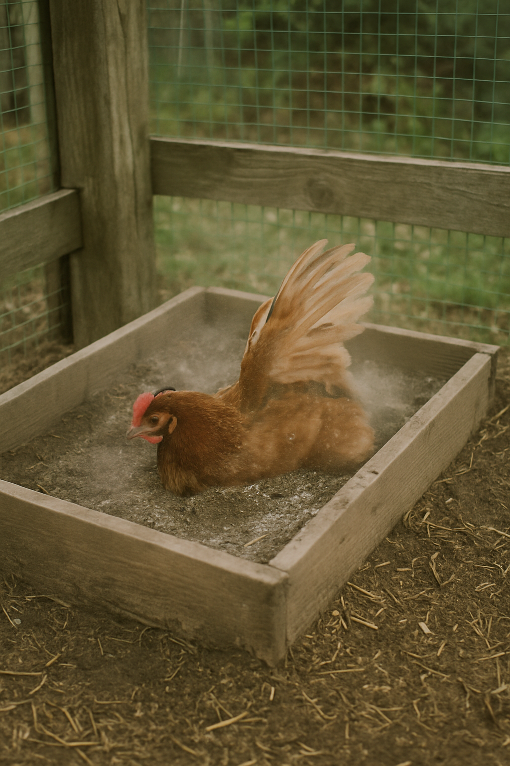 Dust baths come before anything else
