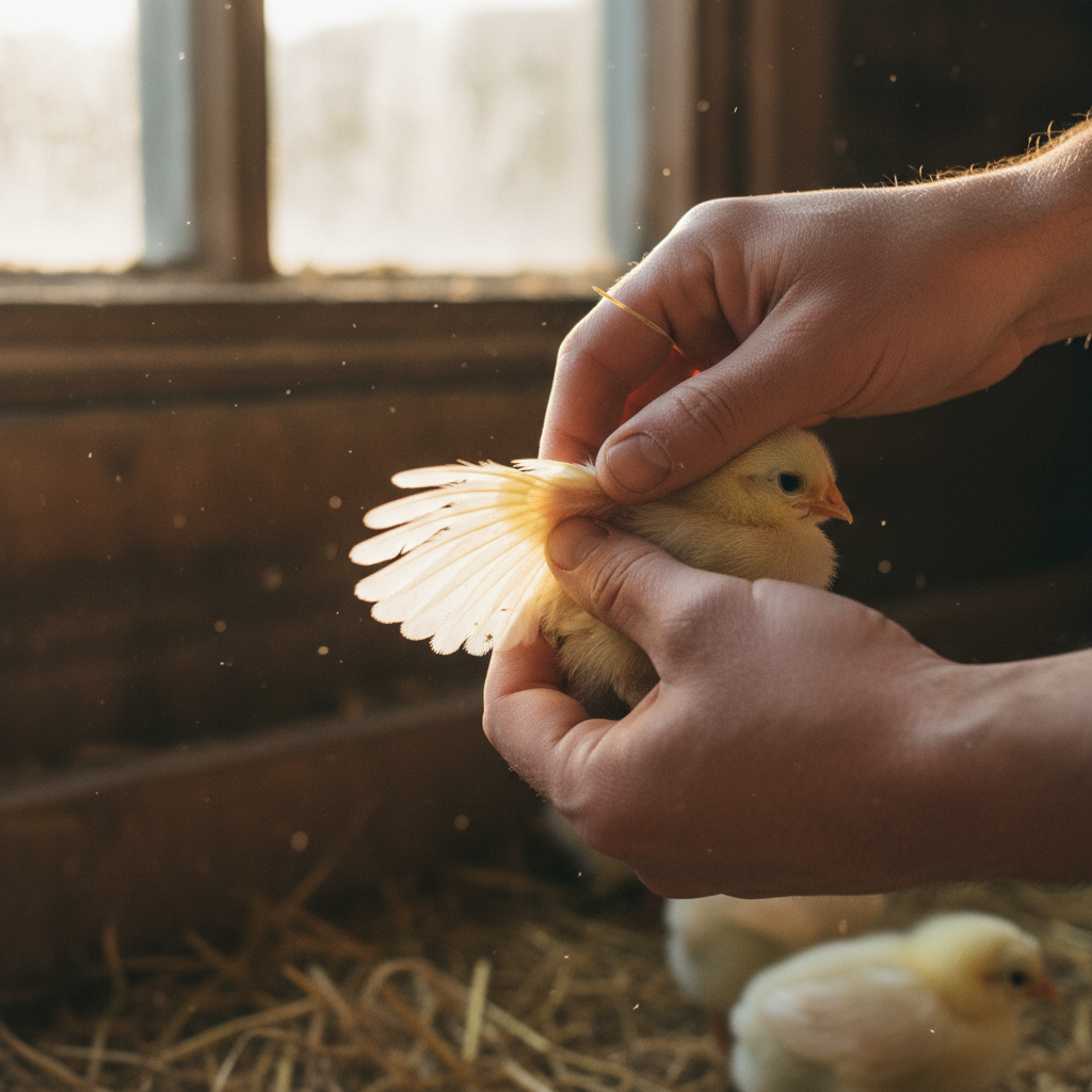 Proper handling techniques to avoid chick stress